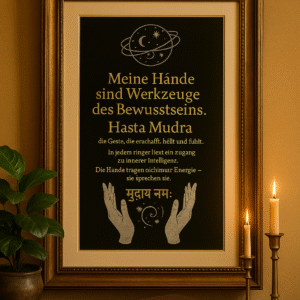Goldene Lichtbalance Hasta Mudra – Limitierter Kunstdruck (A3)